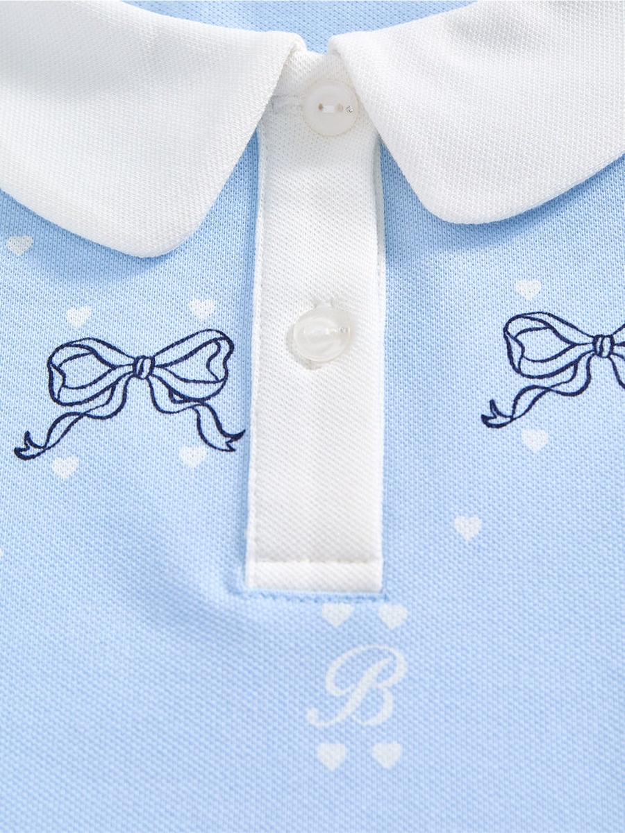 Short Sleeve Printed Polo T-Shirt