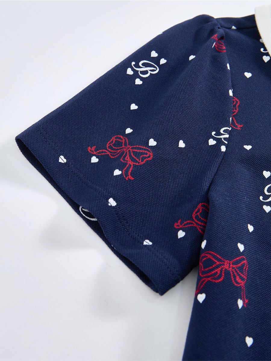 Short Sleeve Printed Polo T-Shirt
