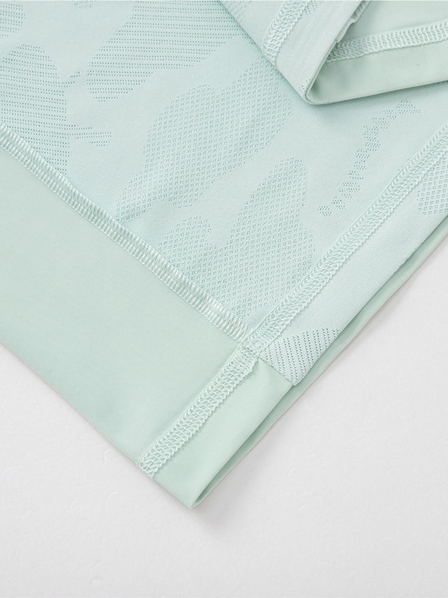 Short Sleeve T-Shirt - Textured Fabric with Front Print and Crew Neck