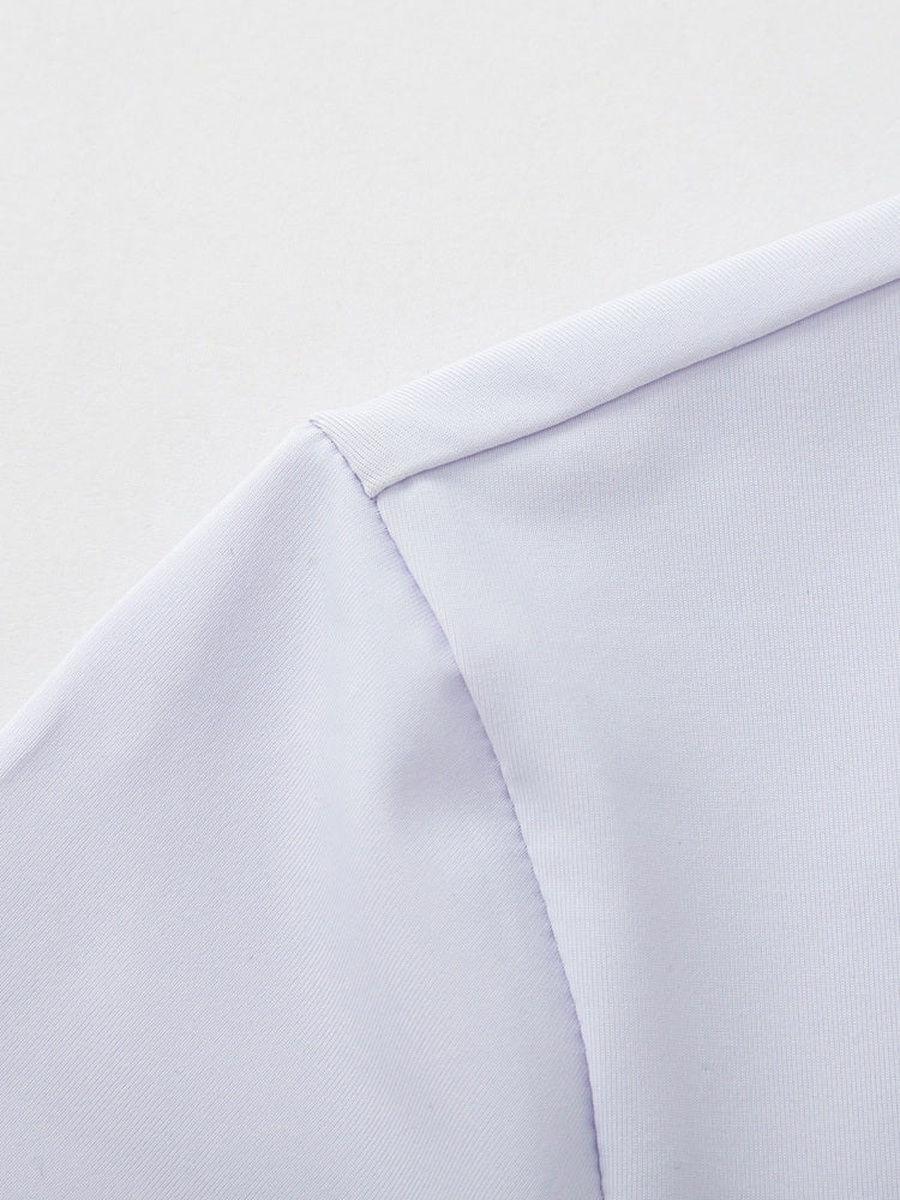Short Sleeve T-Shirt with Front Print and Back Ruffle