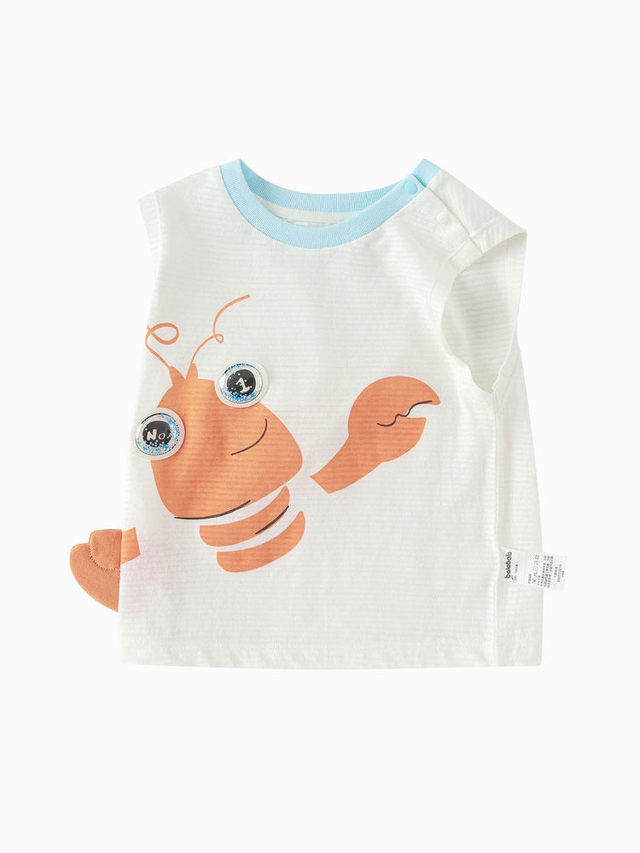 Sleeveless T-Shirt with Front Print