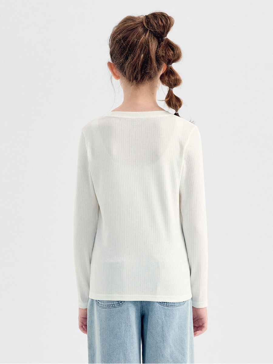 Ribbed T-Shirt with Minimal Graphic