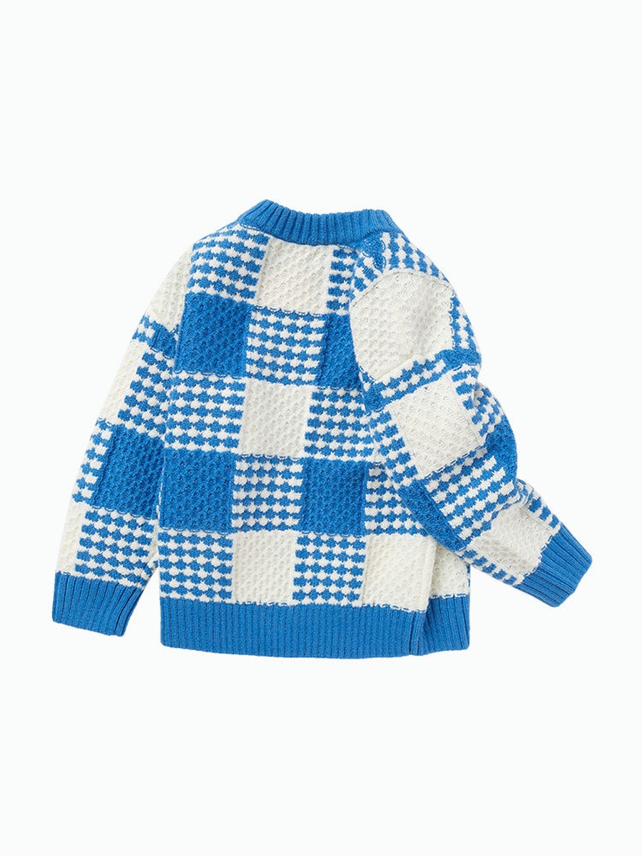 Checked Pattern Knitted Sweater