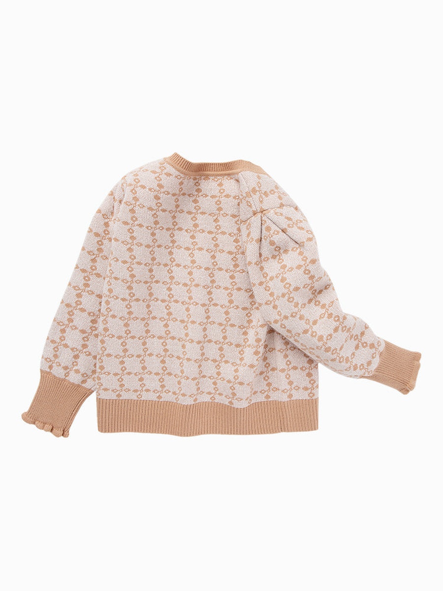 Bow Pattern Knitted Cardigan