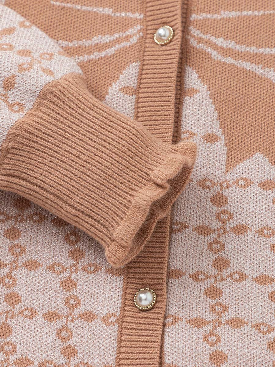 Bow Pattern Knitted Cardigan