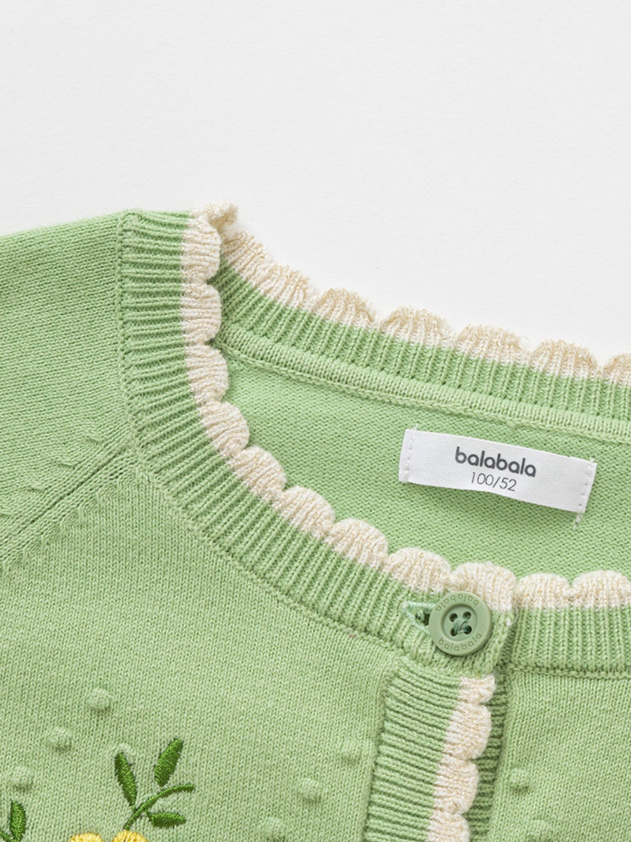 Knitted Cardigan with Embroidery