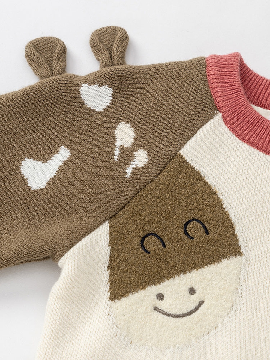 Knitted Sweater with Ear Applique