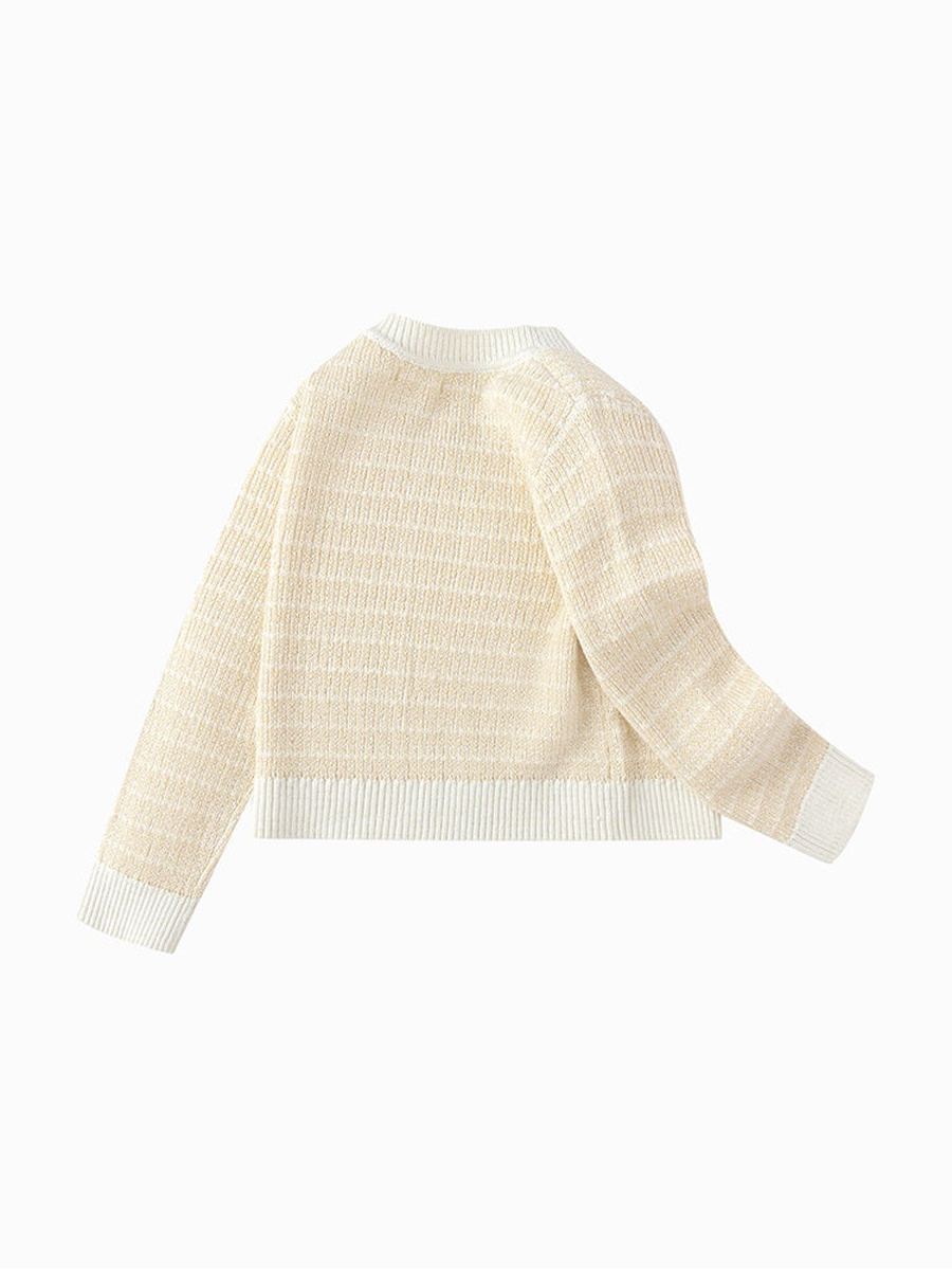 Contrast Colored Knitted Cardigan