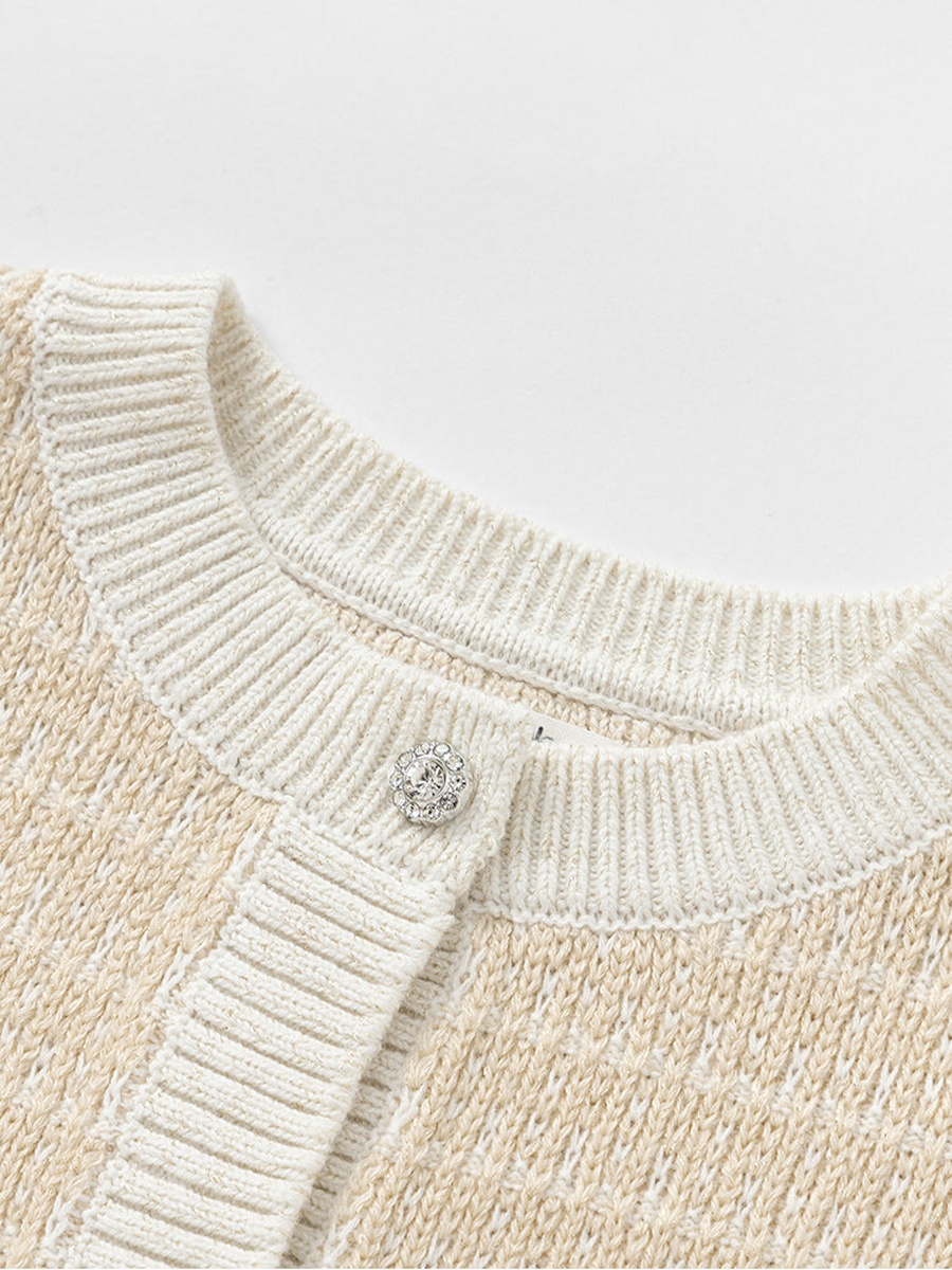Contrast Colored Knitted Cardigan