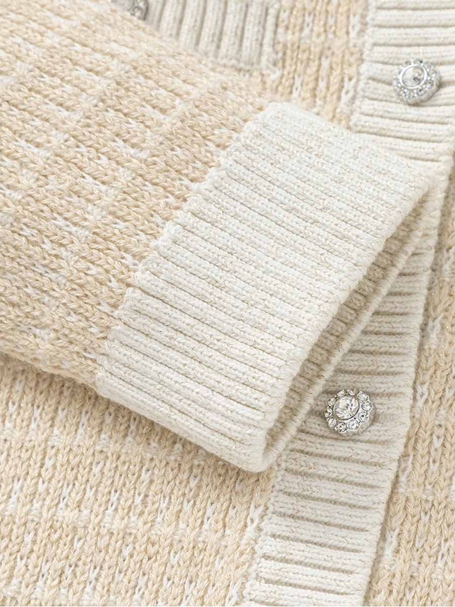 Contrast Colored Knitted Cardigan