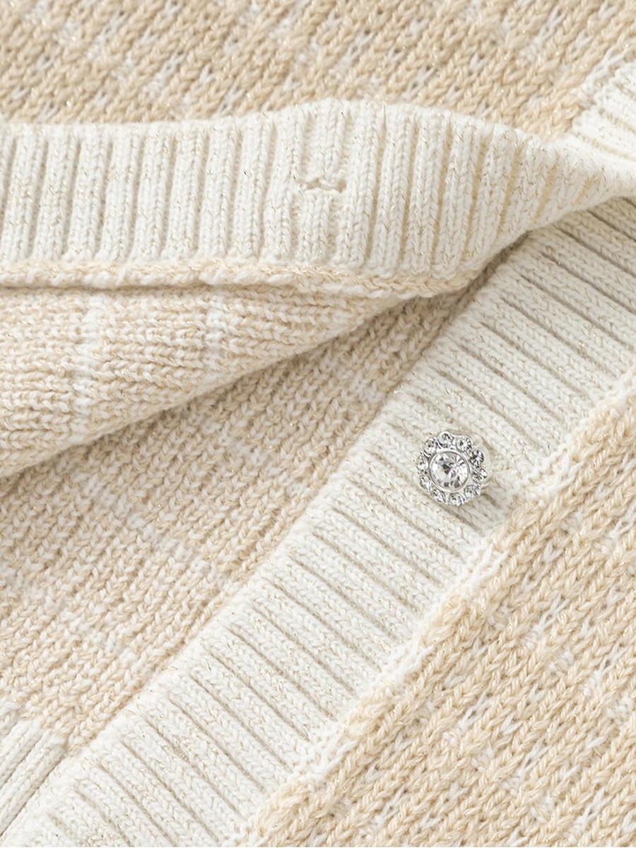 Contrast Colored Knitted Cardigan