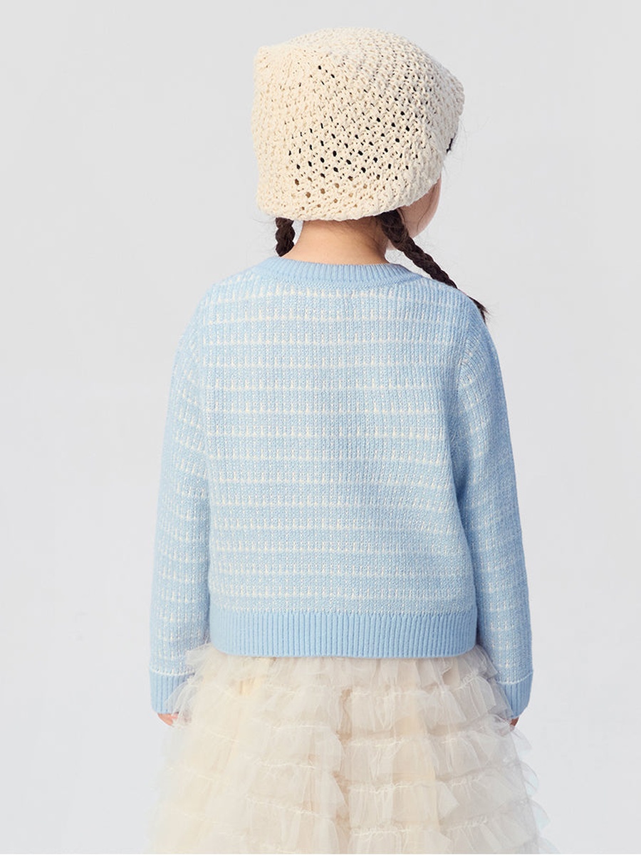 Contrast Colored Knitted Cardigan