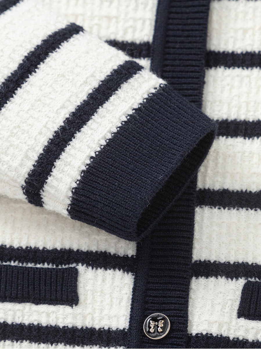 Striped Knitted Cardigan