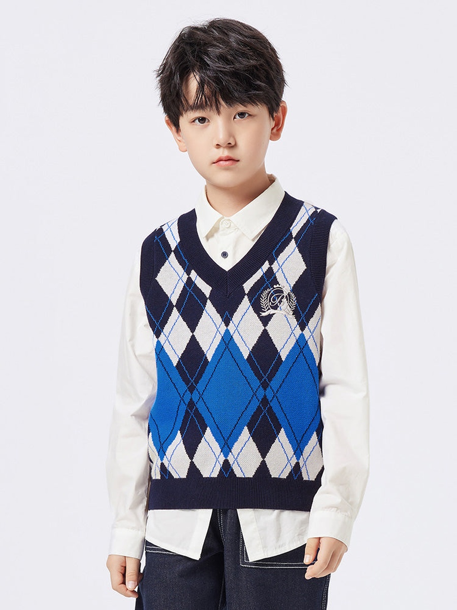 Argyle Pattern Knitted Vest