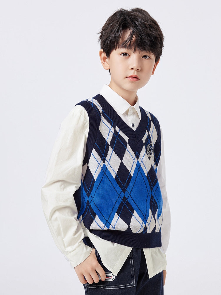 Argyle Pattern Knitted Vest