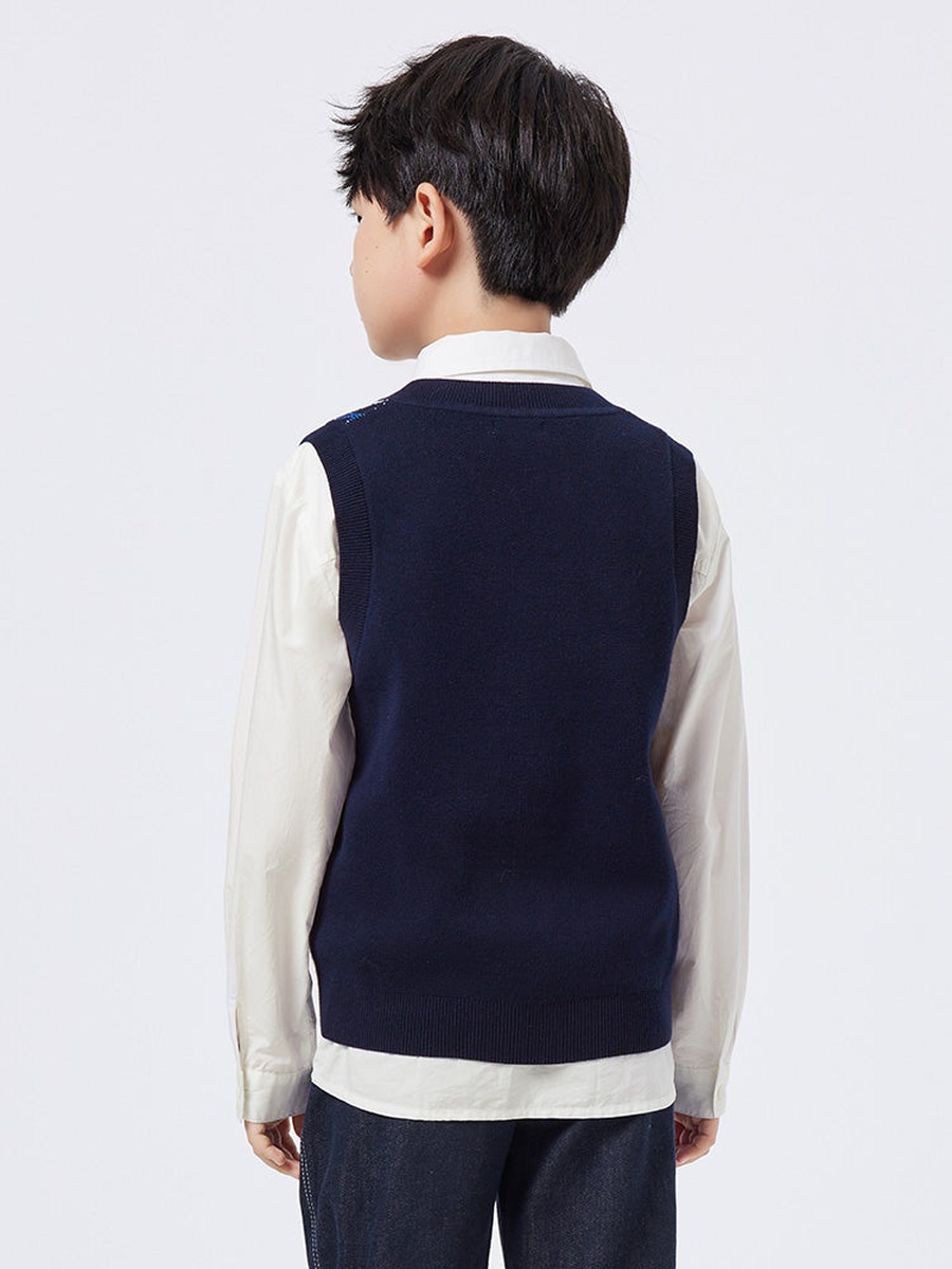 Argyle Pattern Knitted Vest