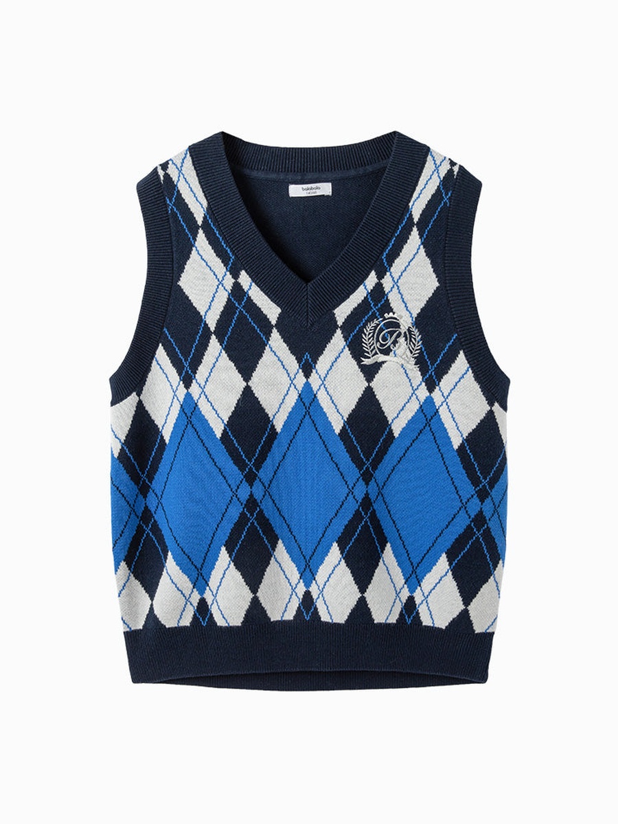 Argyle Pattern Knitted Vest
