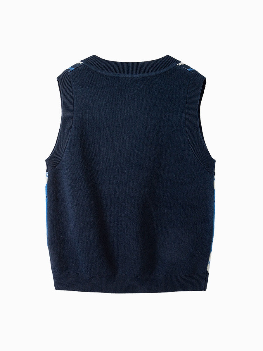 Argyle Pattern Knitted Vest