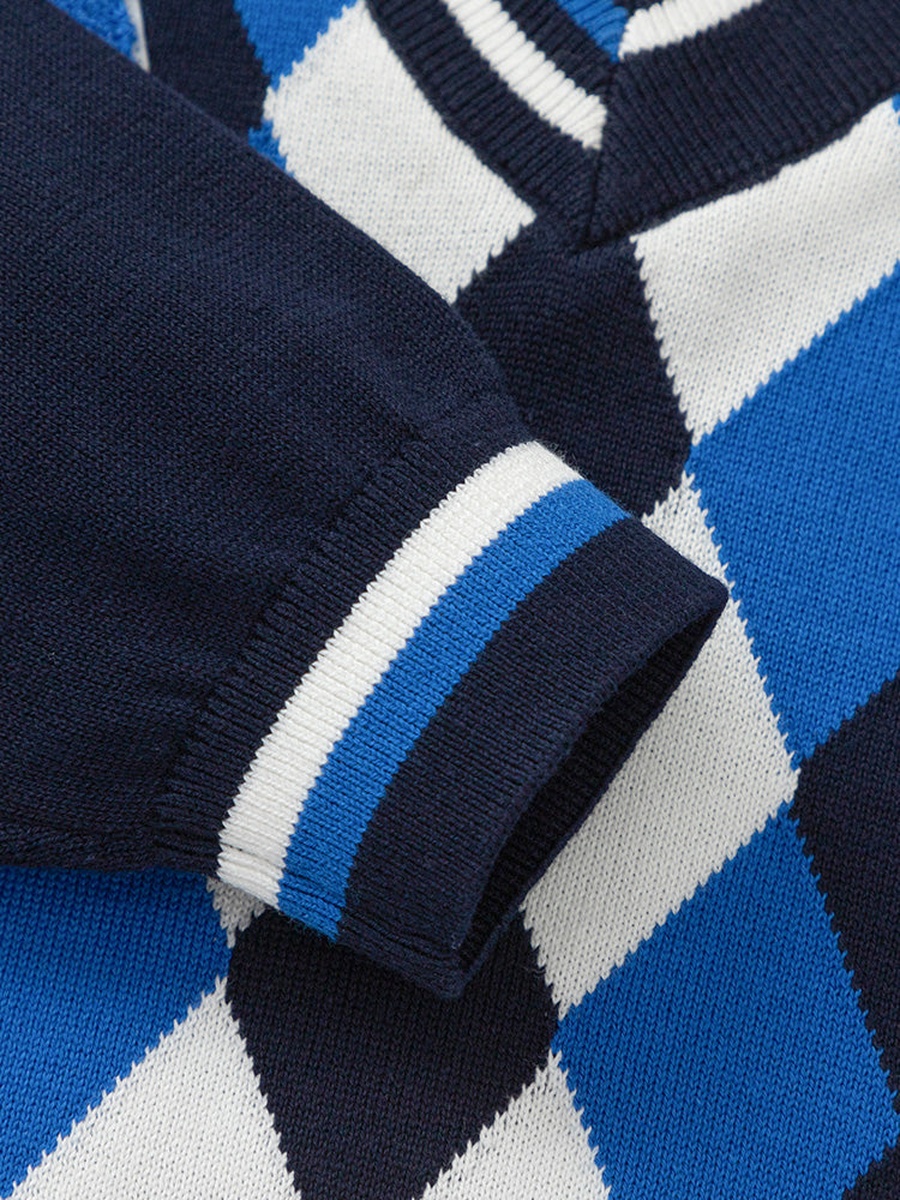 Argyle Pattern Knitted Sweater