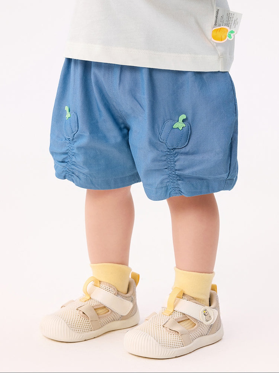 Flowy Shorts with Elastic Waist and Padded Details