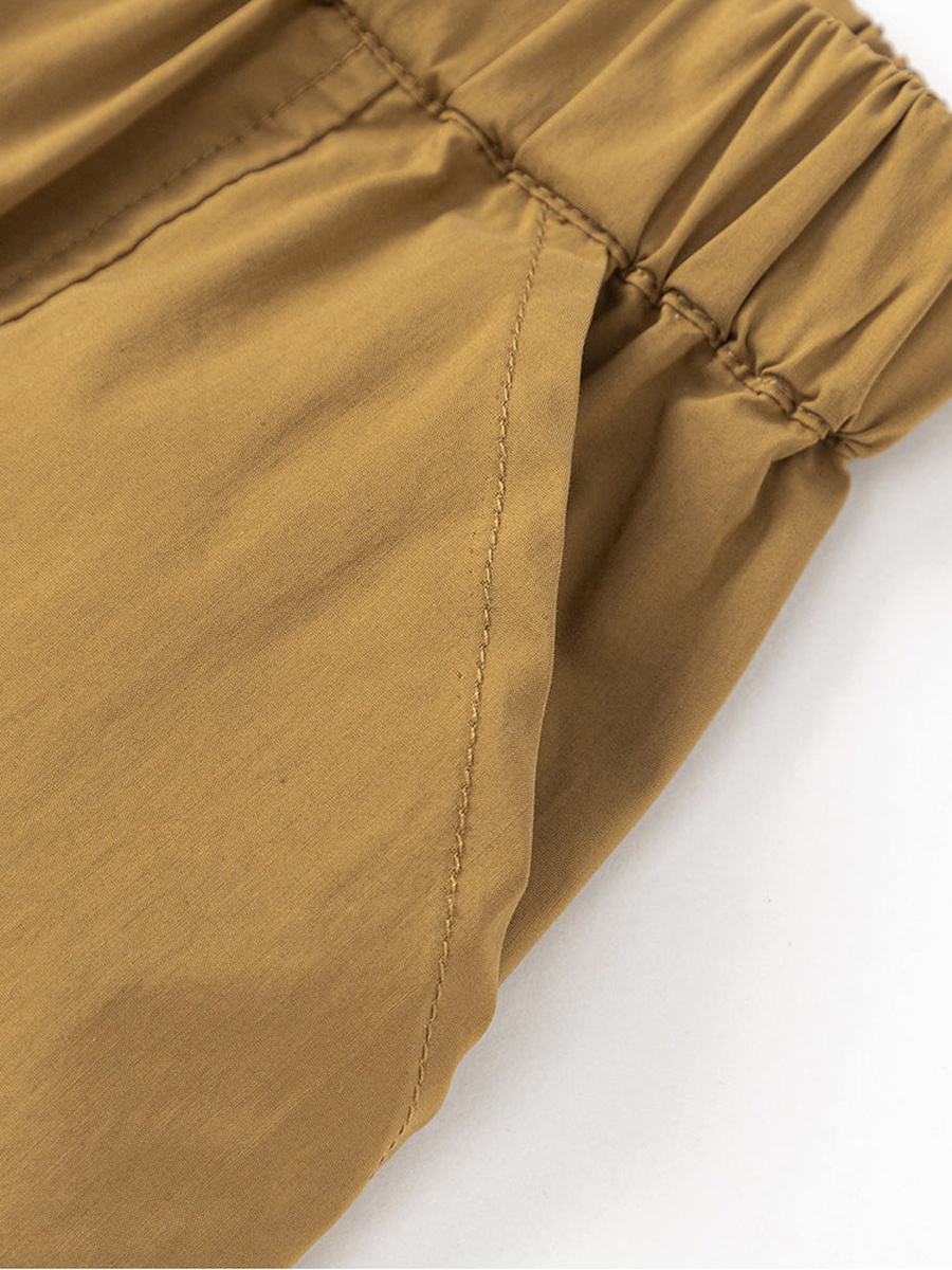 Solid Shorts with Elastic Waist