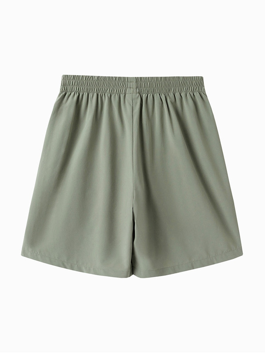 Solid Shorts with Elastic Waist
