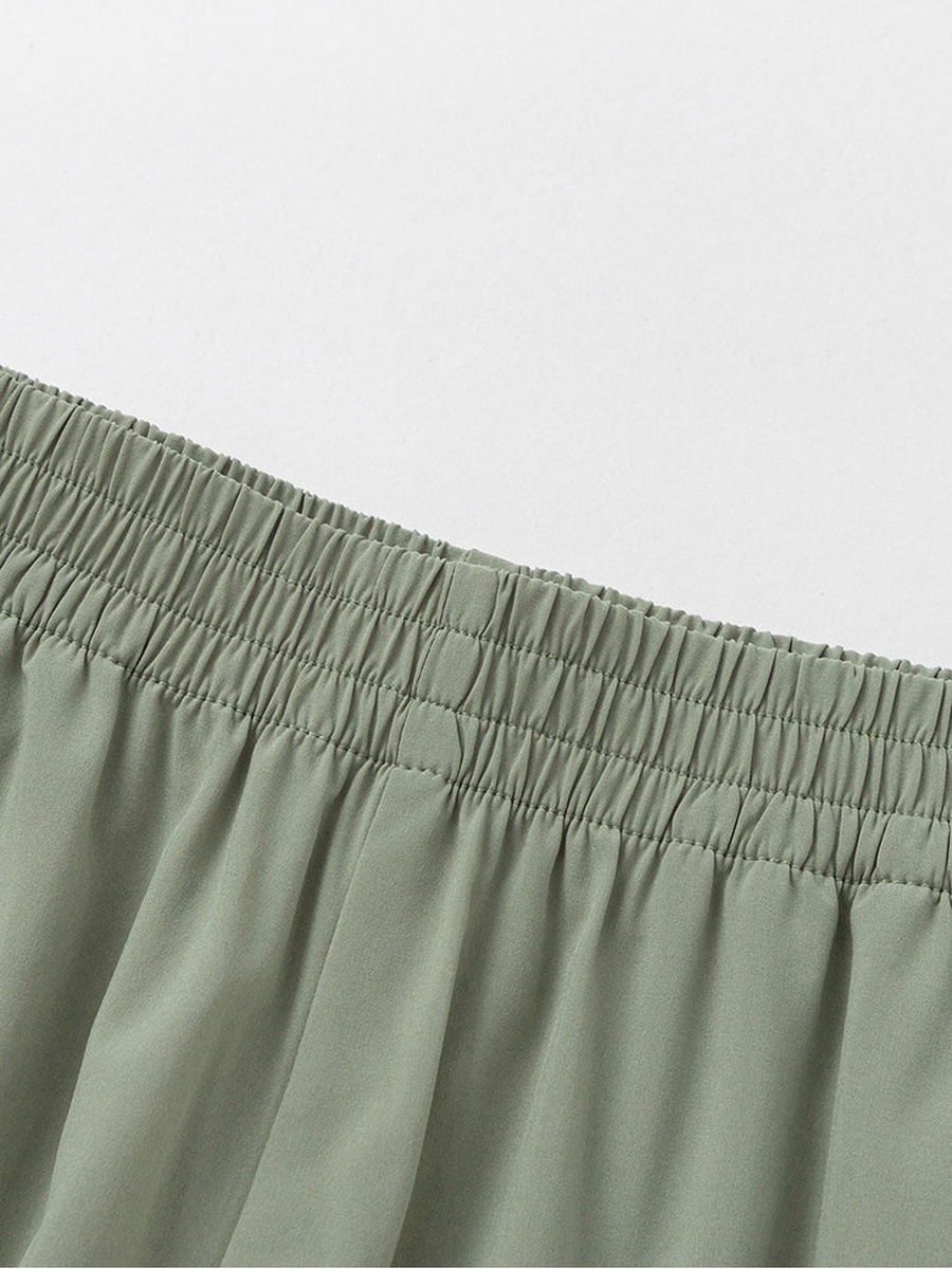 Solid Shorts with Elastic Waist