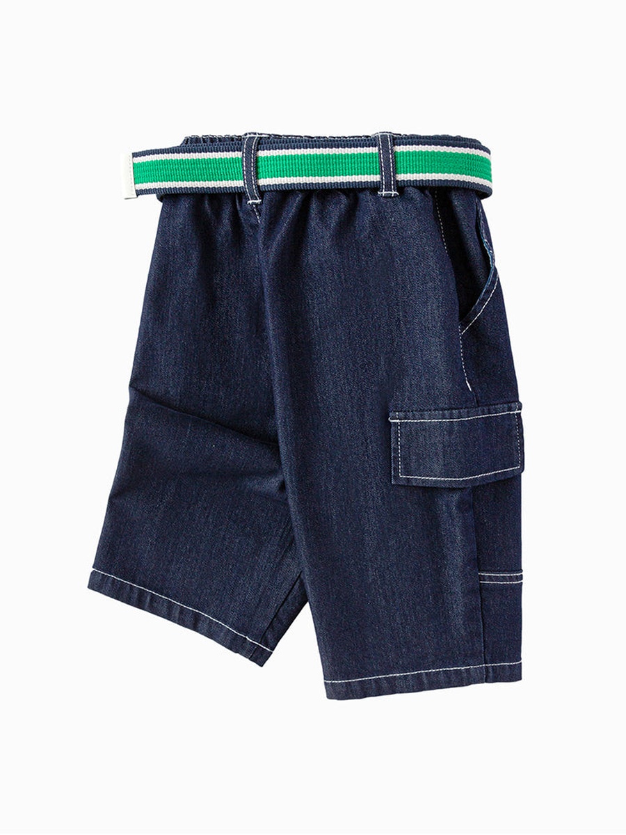 Belted Denim Shorts