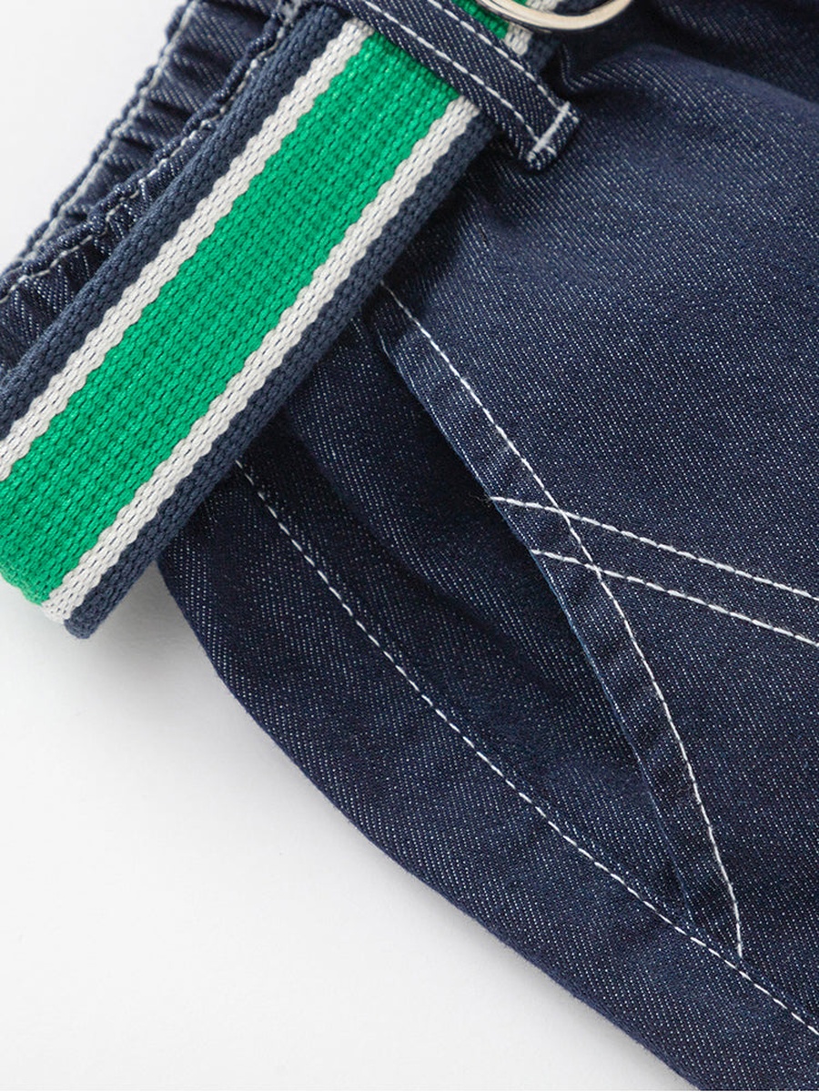 Belted Denim Shorts