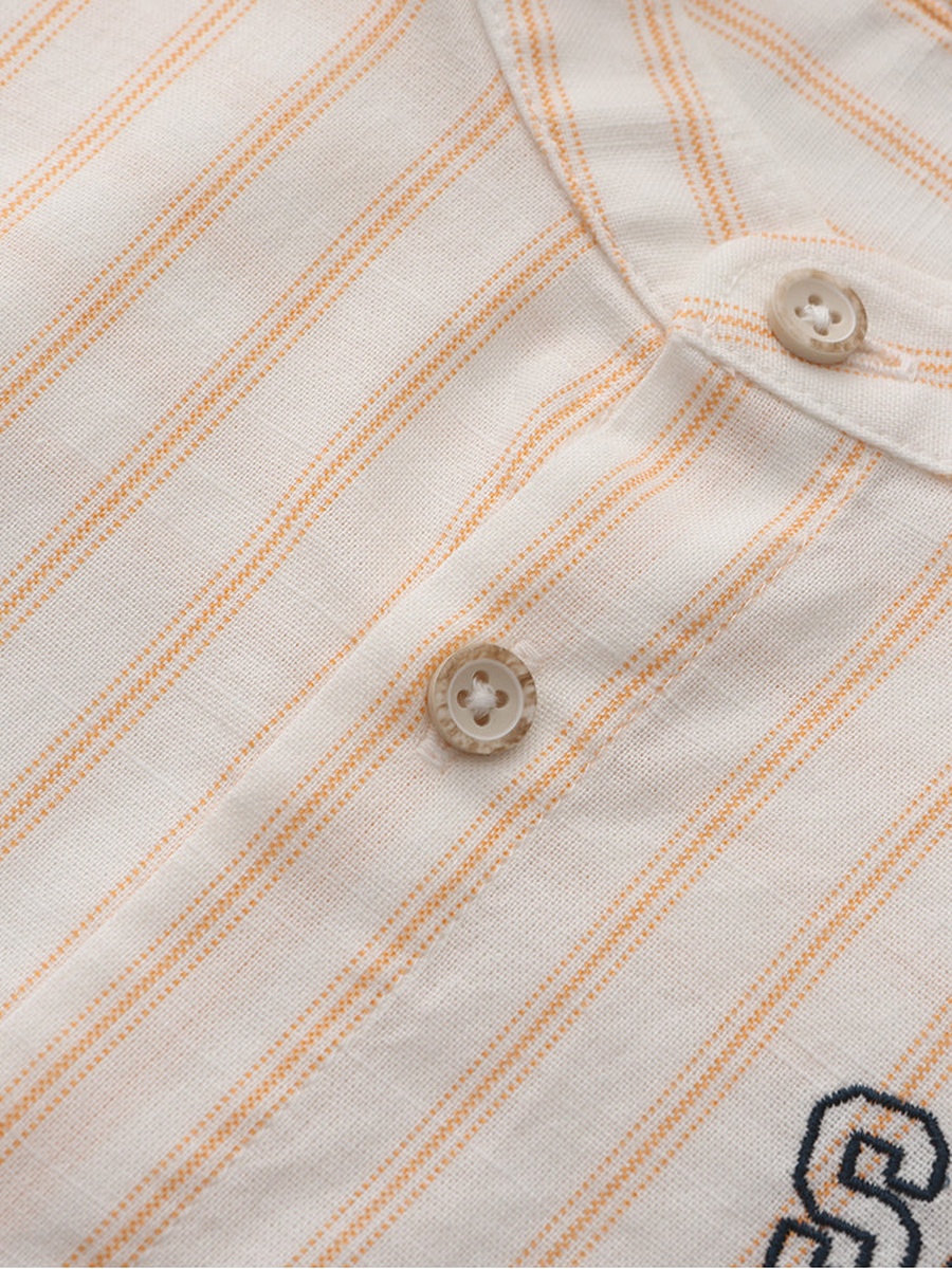 Striped Shirt with Embroidery