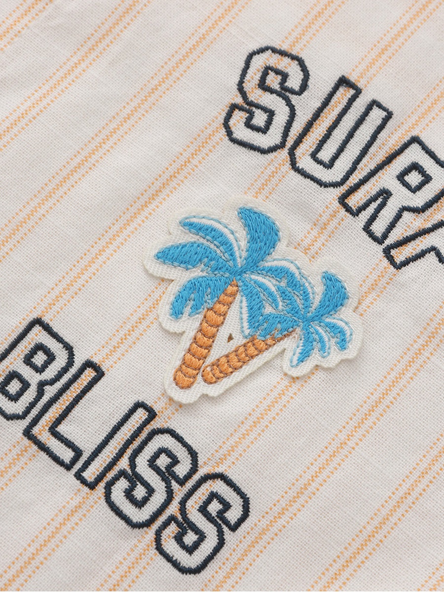 Striped Shirt with Embroidery