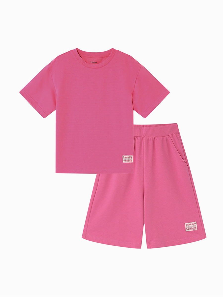 Solid T-Shirt and Shorts Set