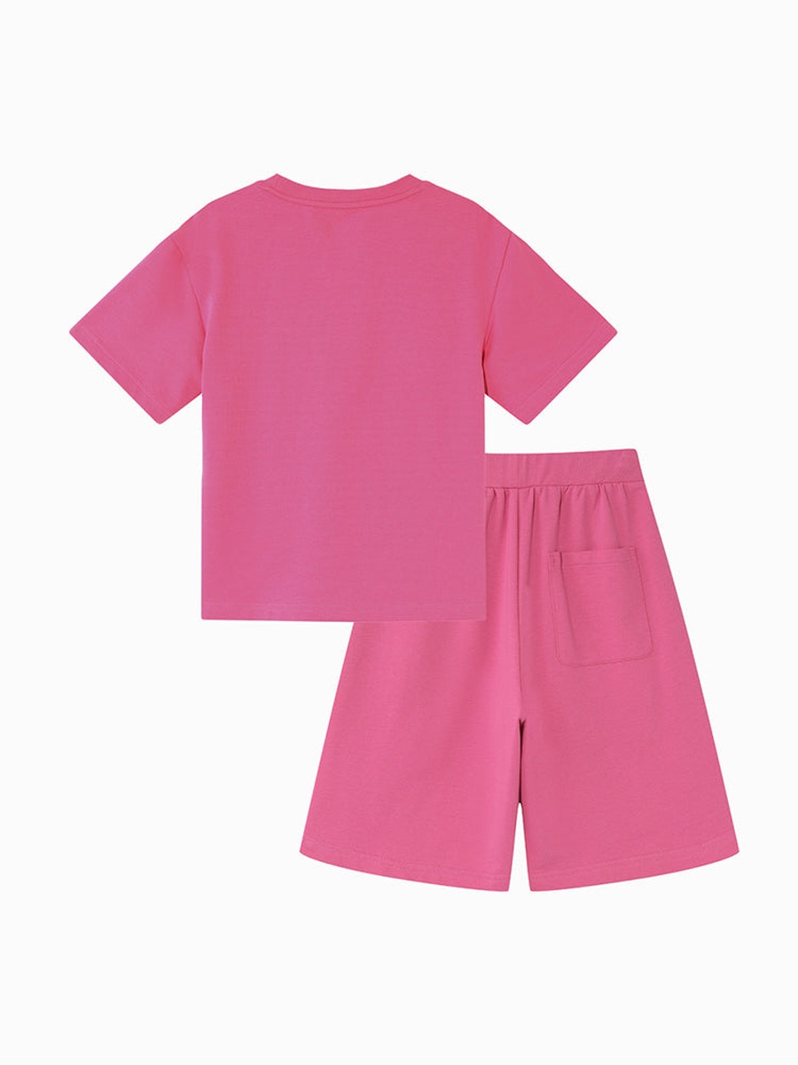 Solid T-Shirt and Shorts Set