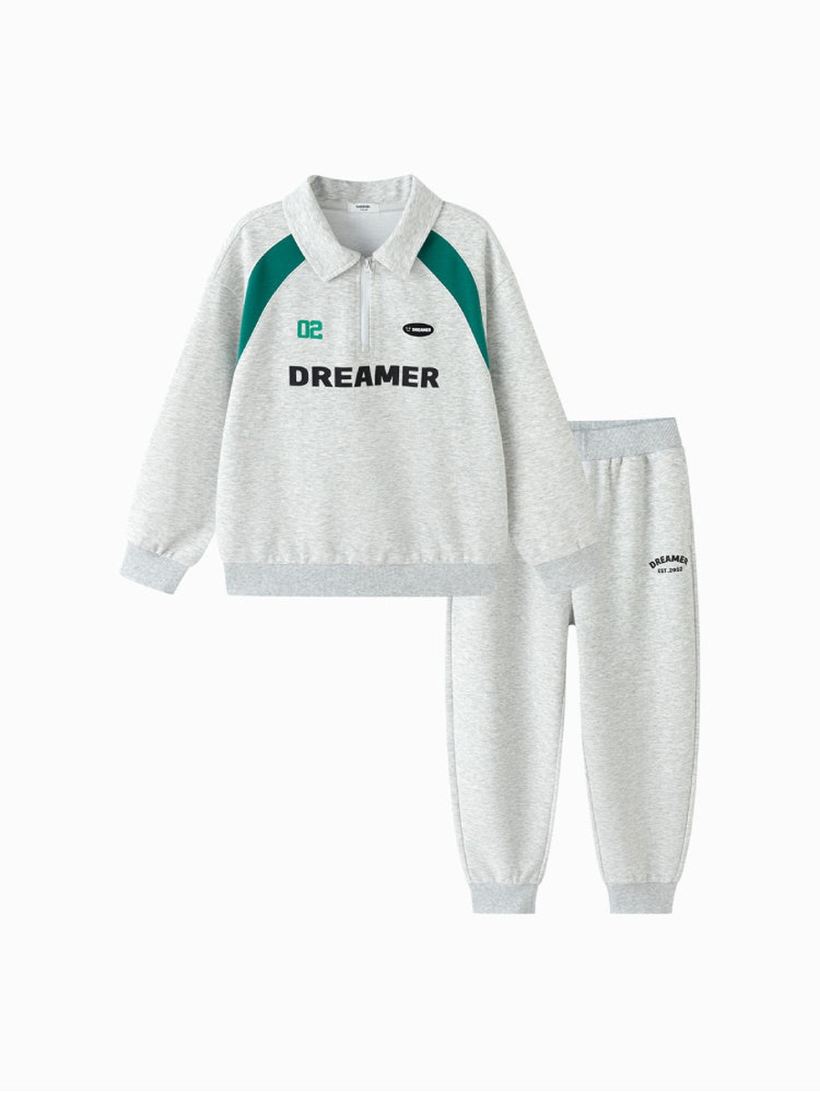Contrast Sleeve Sweatshirt and Joggers Set