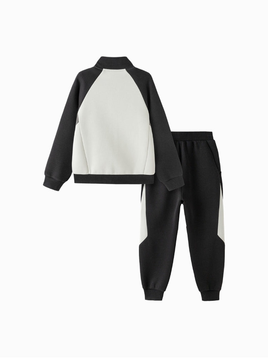 Contrast Panel Zip Jacket and Joggers Set