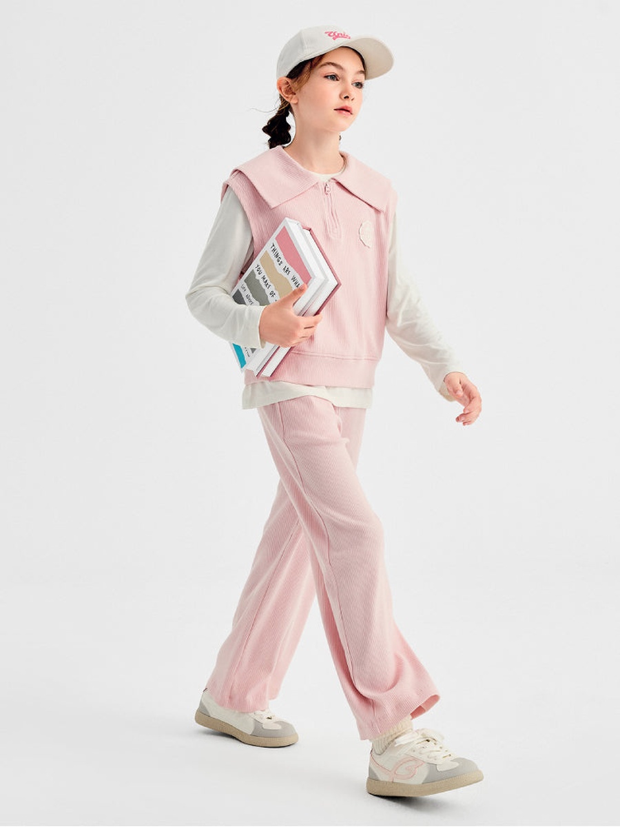 Layered Top and Wide-Leg Pants Set