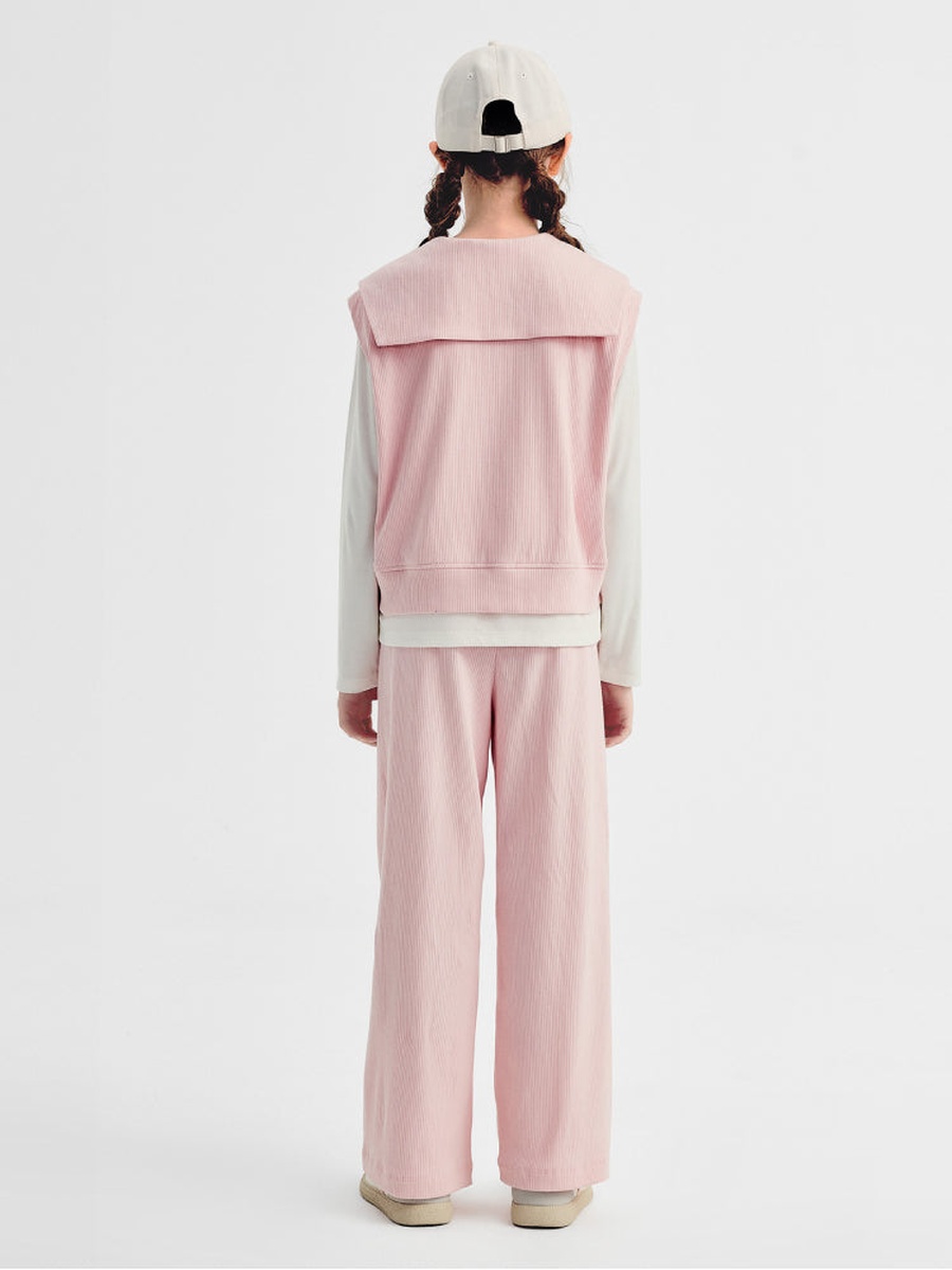 Layered Top and Wide-Leg Pants Set