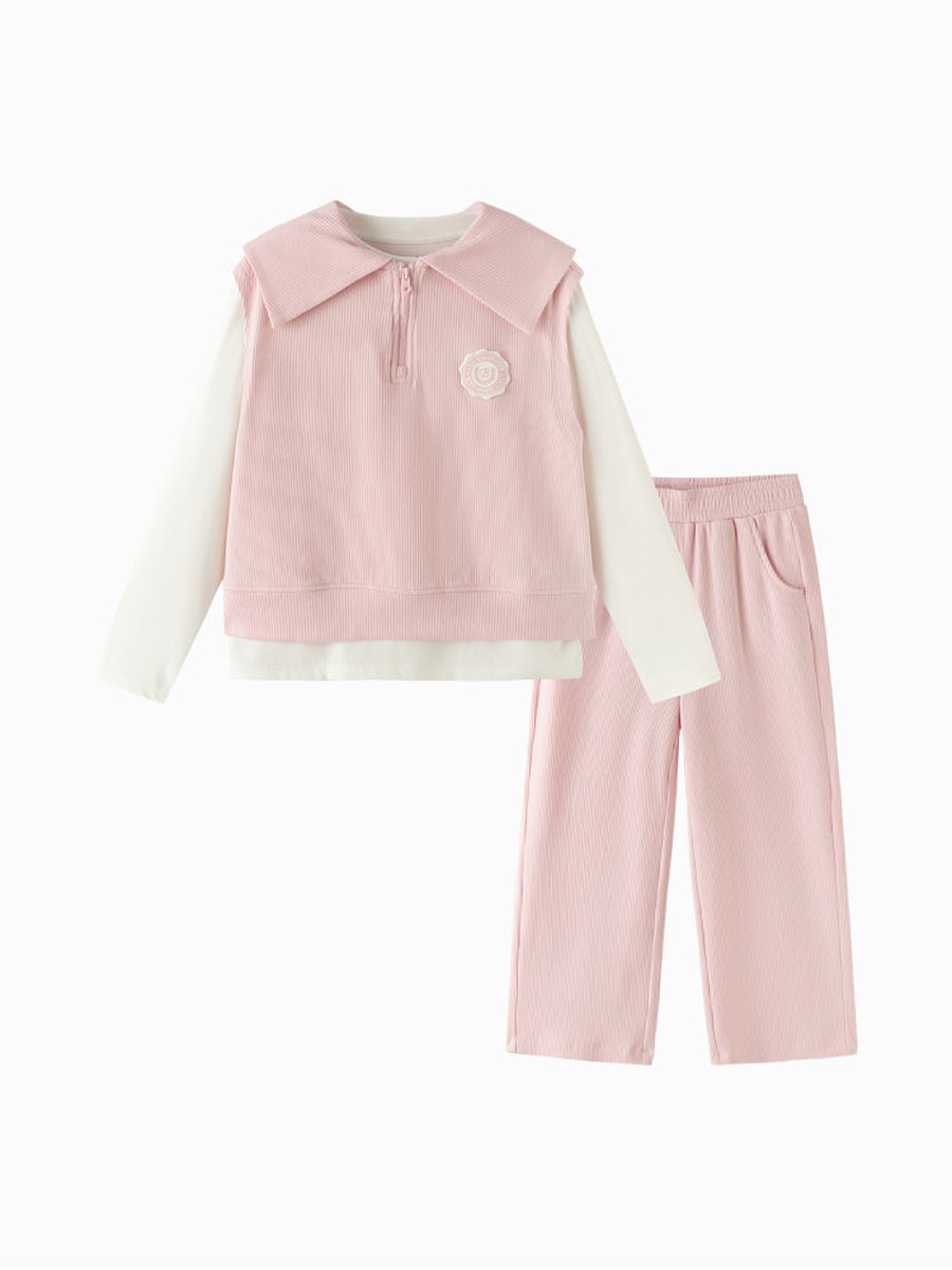 Layered Top and Wide-Leg Pants Set