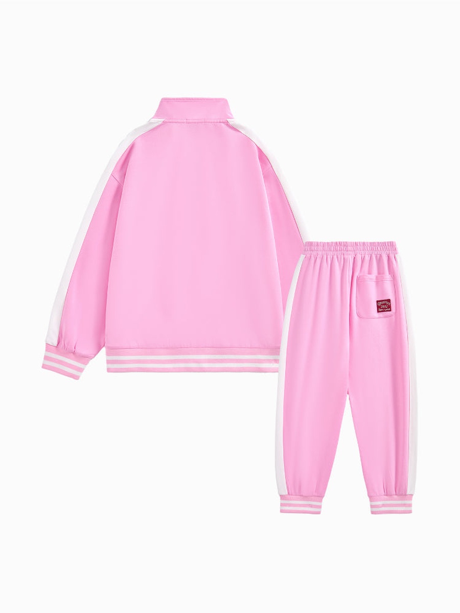 Striped Trim Jacket and Joggers Set