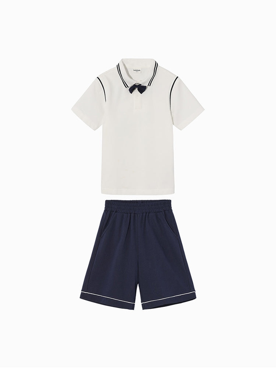 Bow Detail Polo T-Shirt and Shorts Set
