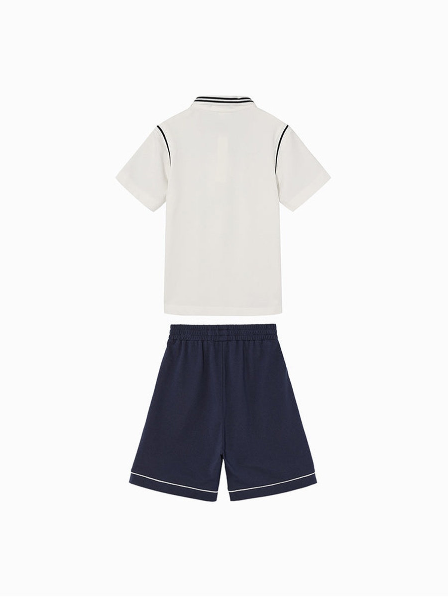 Bow Detail Polo T-Shirt and Shorts Set