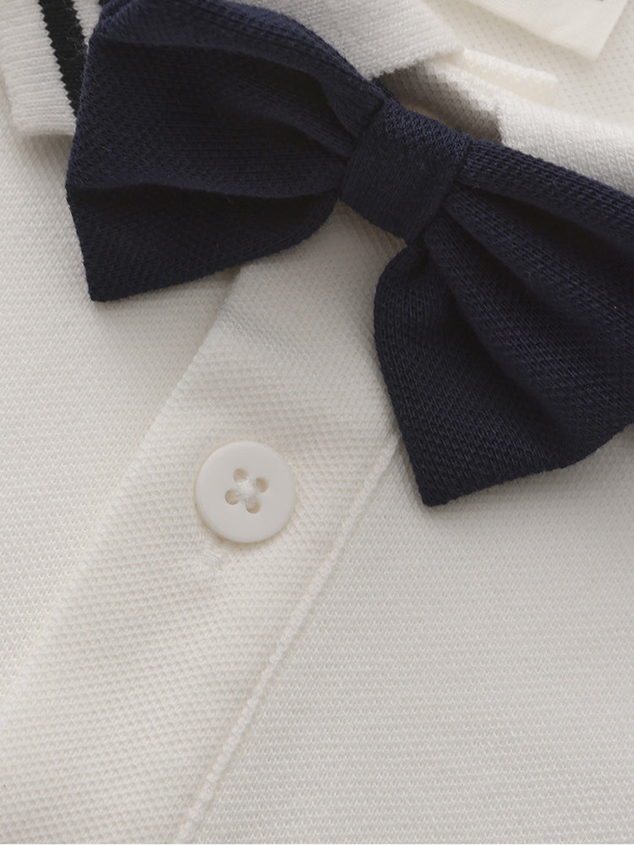 Bow Detail Polo T-Shirt and Shorts Set