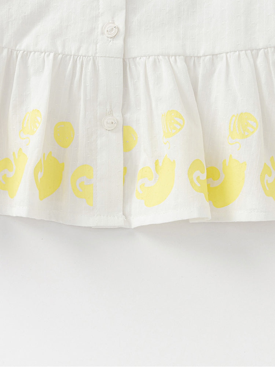 Ruffle Printed Top and Shorts Set