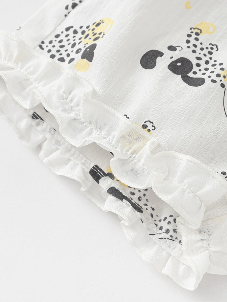 Ruffle Printed Top and Shorts Set