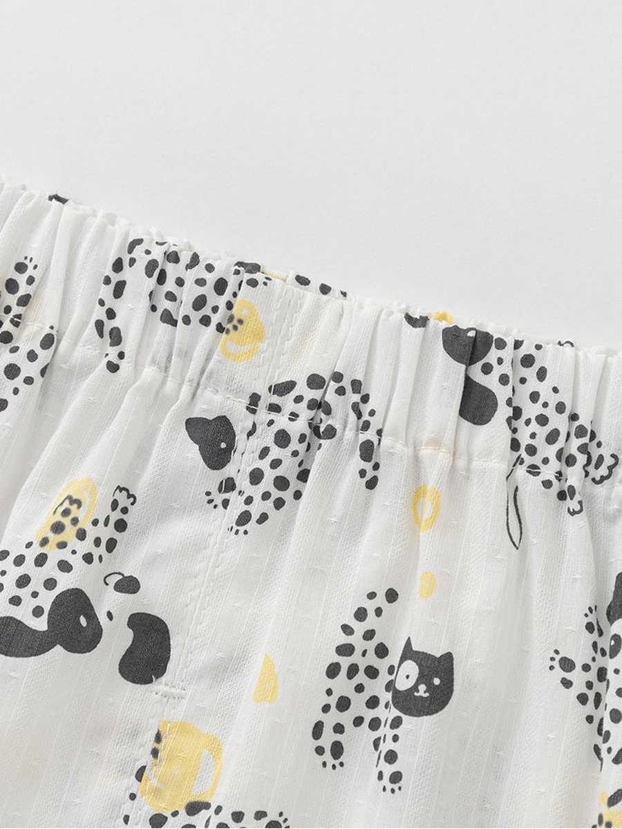 Ruffle Printed Top and Shorts Set