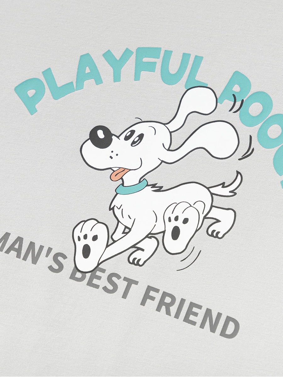 Dog Print T-Shirt and Check Pyjama Set