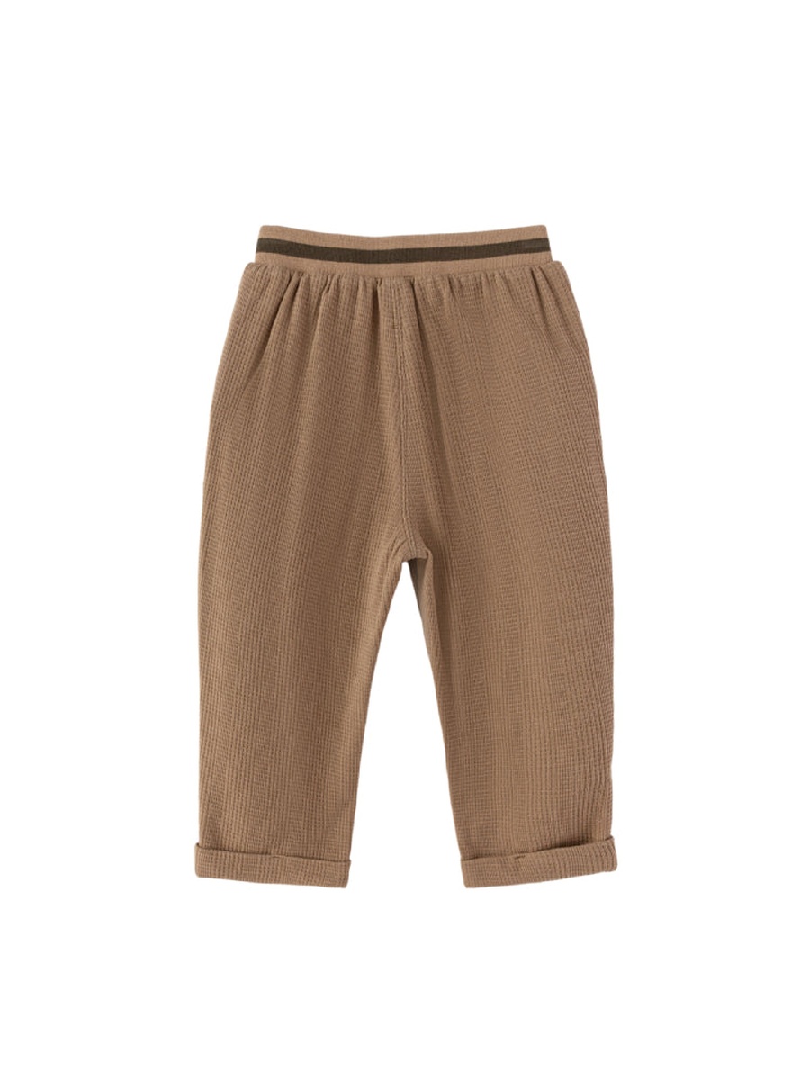 Textured Pants with Elastic Waistband