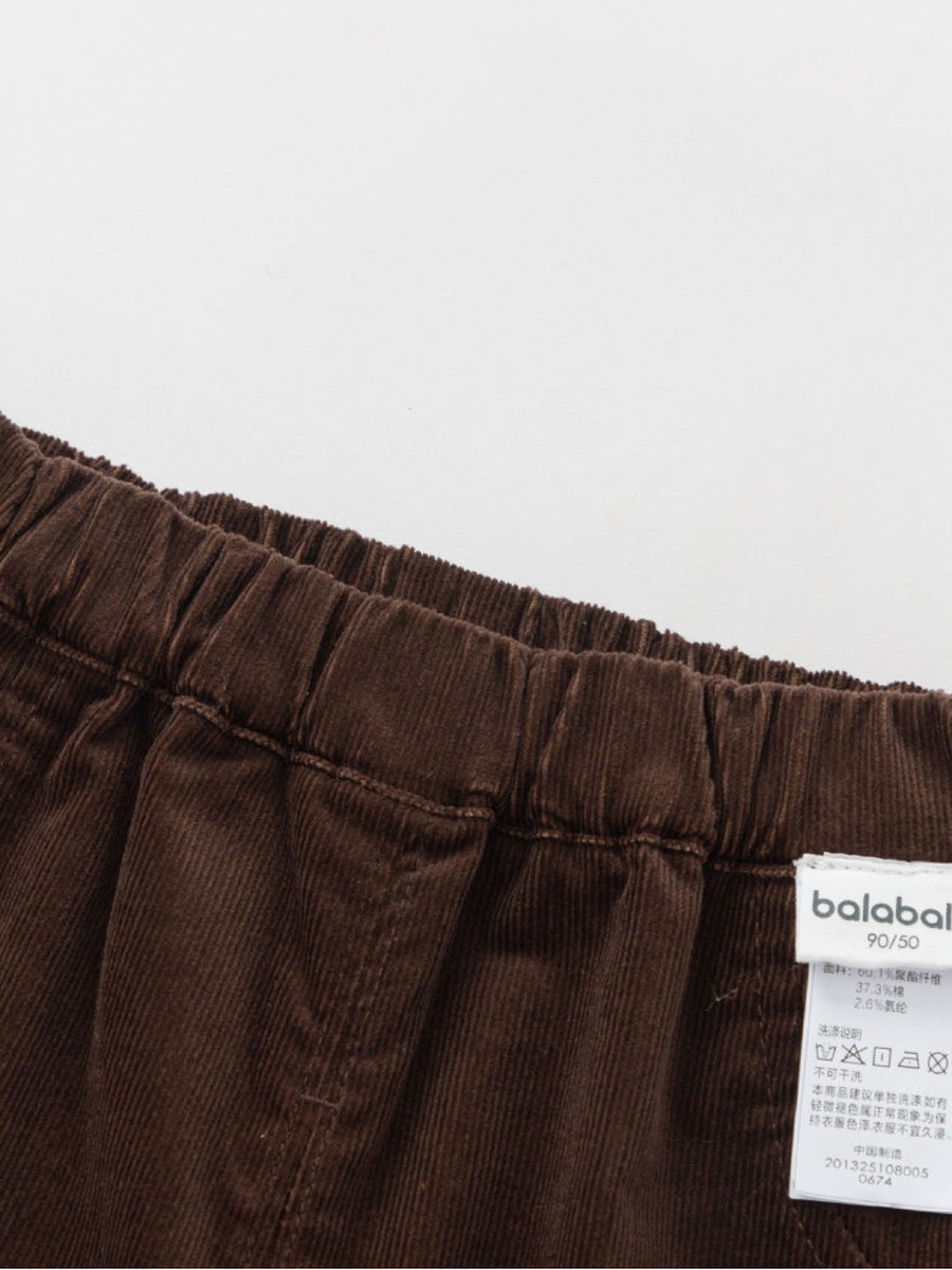 Corduroy Pants with Ruffled Hem