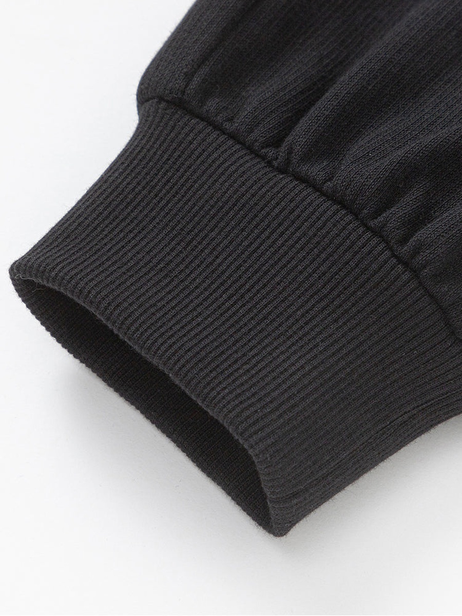 Striped Waist Joggers with Embroidery