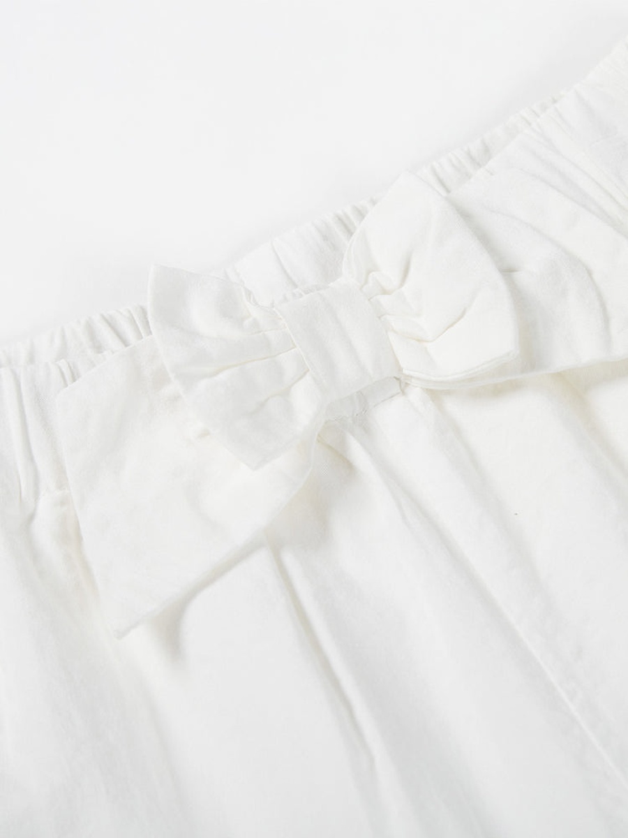 Bow Detail Elastic Waist Pants